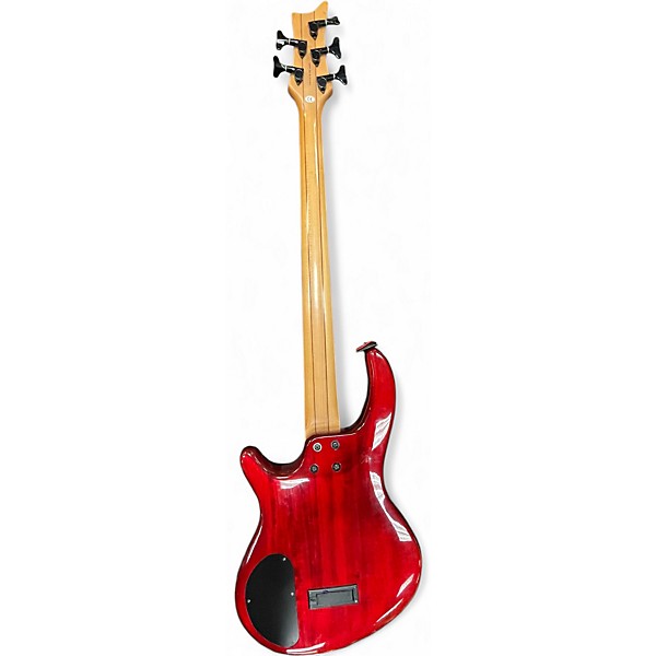 Used Dean Edge 5 String EMG Trans Red Electric Bass Guitar