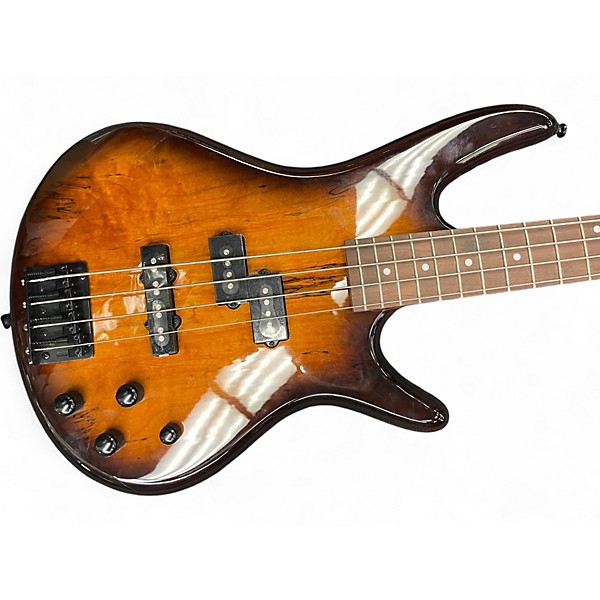 Used Ibanez SR400 Flame Maple sunburst Electric Bass Guitar