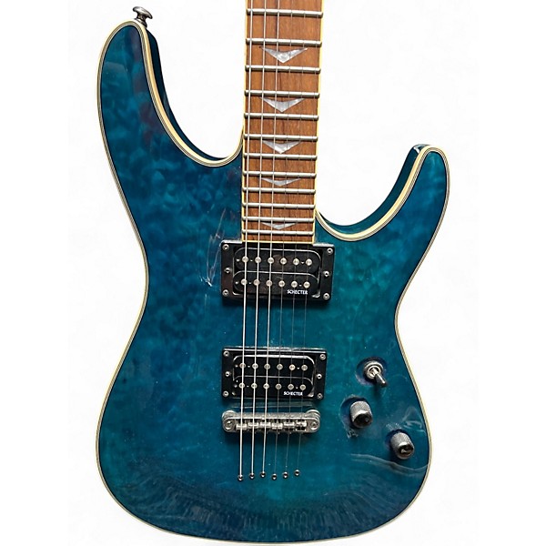 Used Schecter Guitar Research Omen Extreme 6 Trans Blue Solid Body Electric Guitar