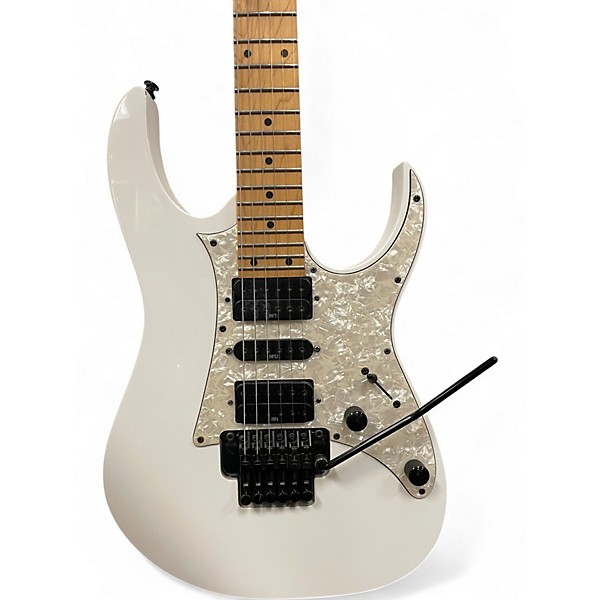 Used 2010 Ibanez RG350MPZ White Solid Body Electric Guitar
