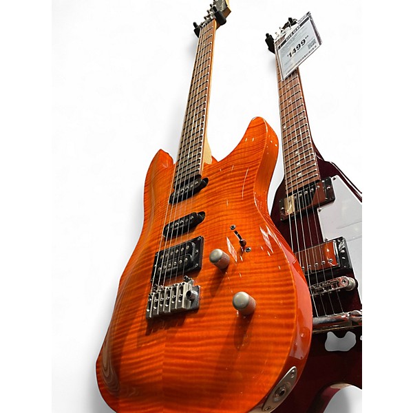 Used Brawley THREAT A122 Orange Solid Body Electric Guitar