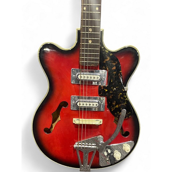 Used Segova electric Candy Red Burst Hollow Body Electric Guitar