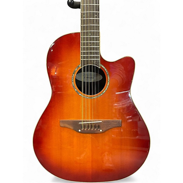 Used Ovation CC245 Celebrity Cherry Sunburst 12 String Acoustic Electric Guitar