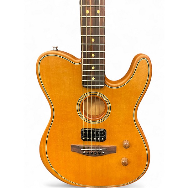 Used Fender Acoustasonic Player Telecaster Natural Acoustic Electric Guitar