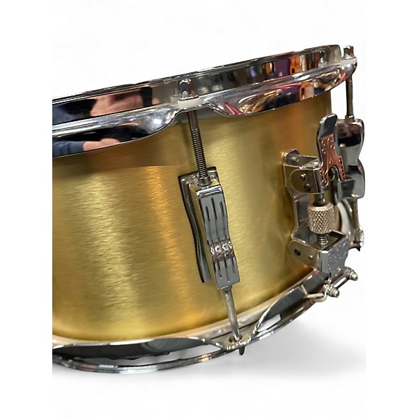 Used Ludwig 14in Brass and Wood Snare Brass Drum