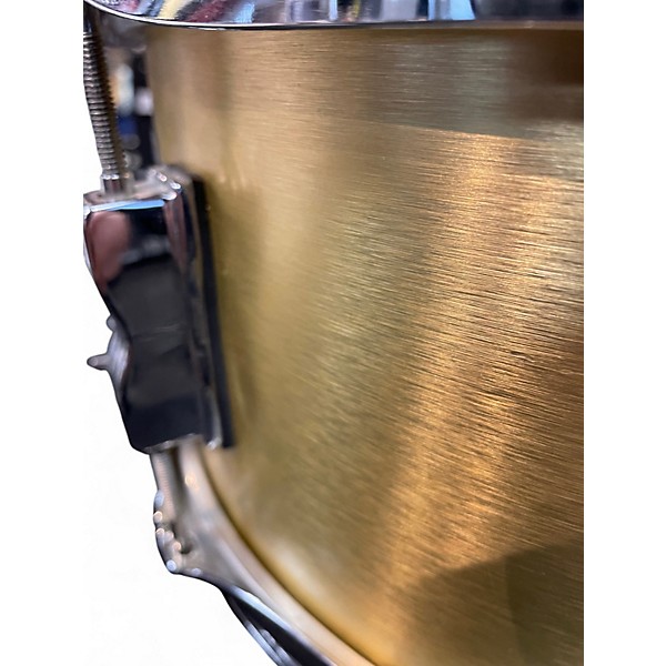 Used Ludwig 14in Brass and Wood Snare Brass Drum
