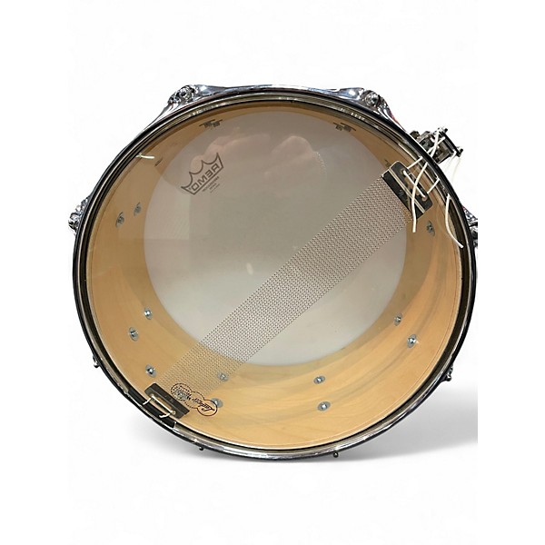 Used Ludwig 14in Brass and Wood Snare Brass Drum