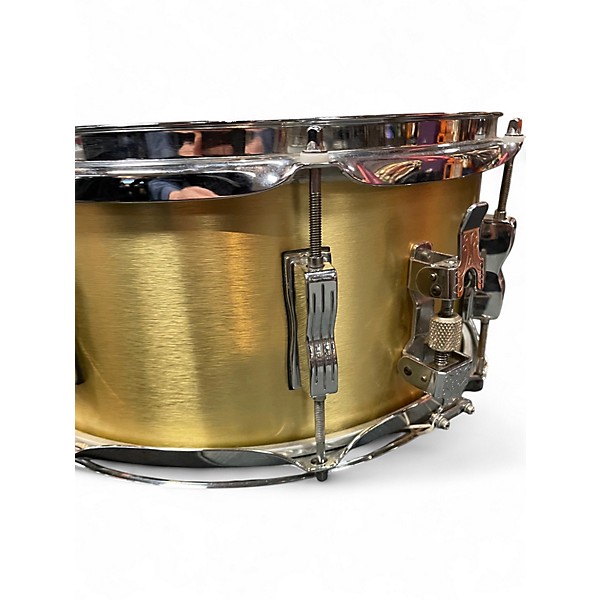Used Ludwig 14in Brass and Wood Snare Brass Drum
