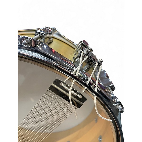 Used Ludwig 14in Brass and Wood Snare Brass Drum