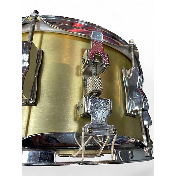 Used Ludwig 14in Brass and Wood Snare Brass Drum