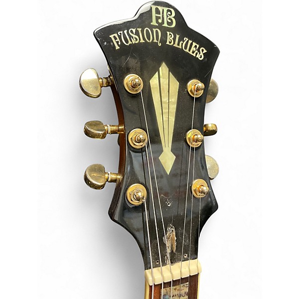 Used Fusion Blues FB400 Vintage Sunburst Hollow Body Electric Guitar