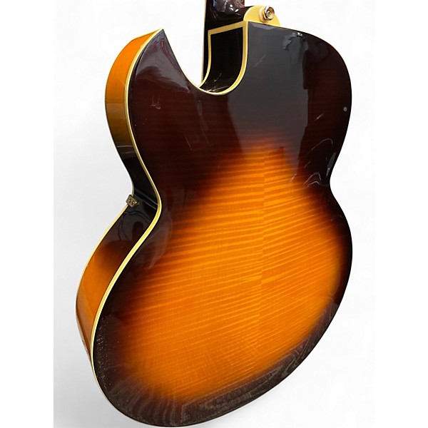 Used Fusion Blues FB400 Vintage Sunburst Hollow Body Electric Guitar