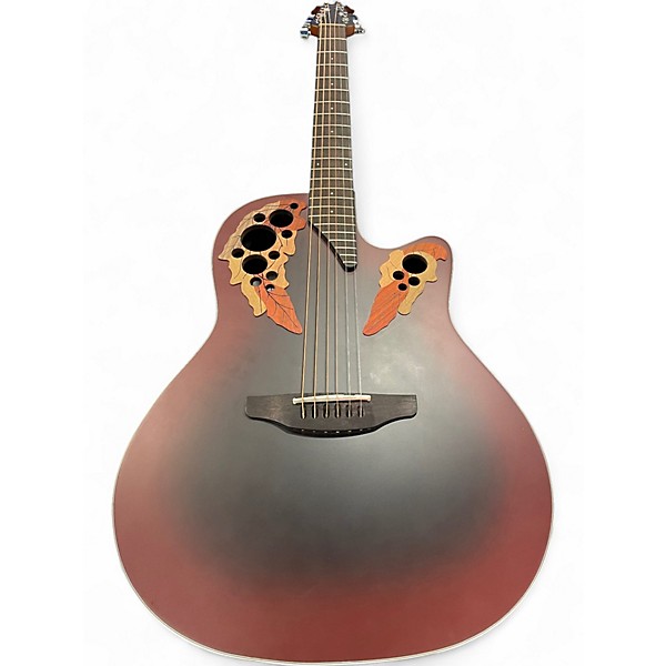 Used Ovation CE44RRBG Reverse Red Burst Acoustic Electric Guitar