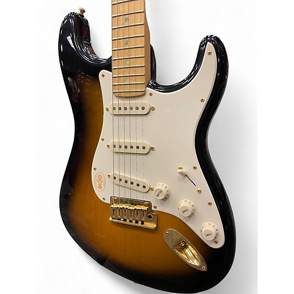 Used Fender 50TH ANNIVERSARY AMERICAN DELUXE STRATOCASTER 3 Tone Sunburst Solid Body Electric Guitar