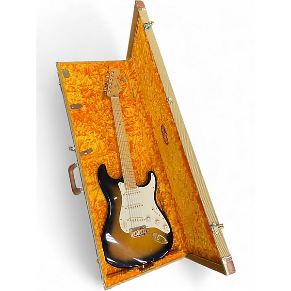 Used Fender 50TH ANNIVERSARY AMERICAN DELUXE STRATOCASTER 3 Tone Sunburst Solid Body Electric Guitar