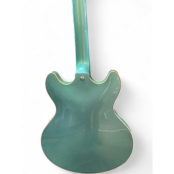 Used D'Angelico Premier Series DC Teal Hollow Body Electric Guitar