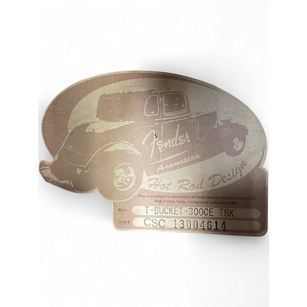 Used Fender T Bucket 300CE Black Acoustic Electric Guitar