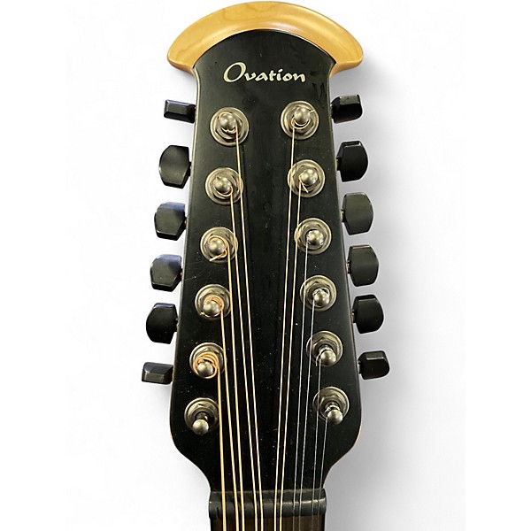 Used Ovation  2058-5-g Black 12 String Acoustic Electric Guitar