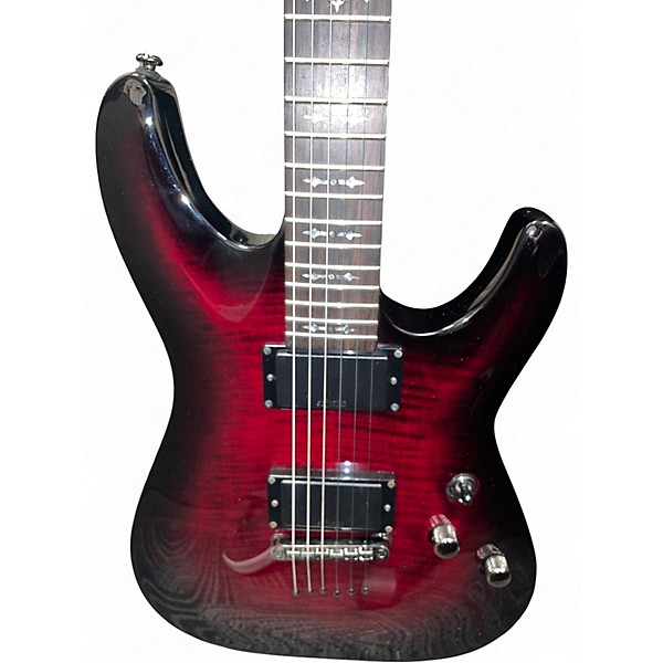 Used Schecter Guitar Research Demon 6 Crimson Burst Solid Body Electric Guitar