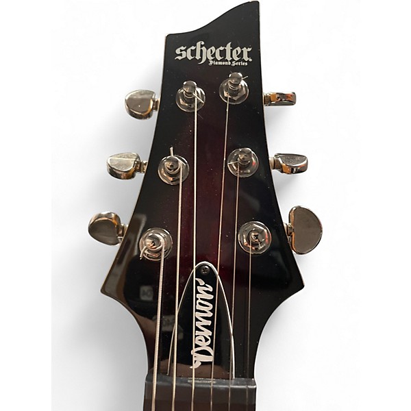 Used Schecter Guitar Research Demon 6 Crimson Burst Solid Body Electric Guitar