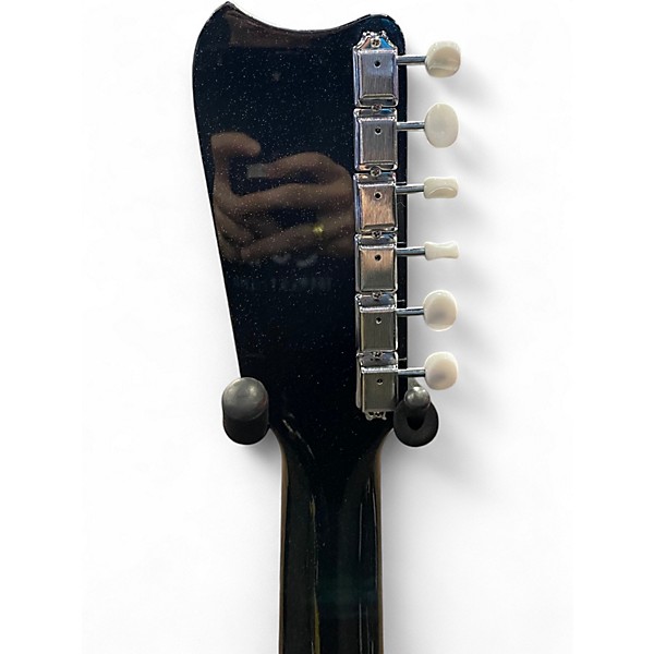 Used Silvertone 1449 SERIES BLACK SPARKLE Solid Body Electric Guitar