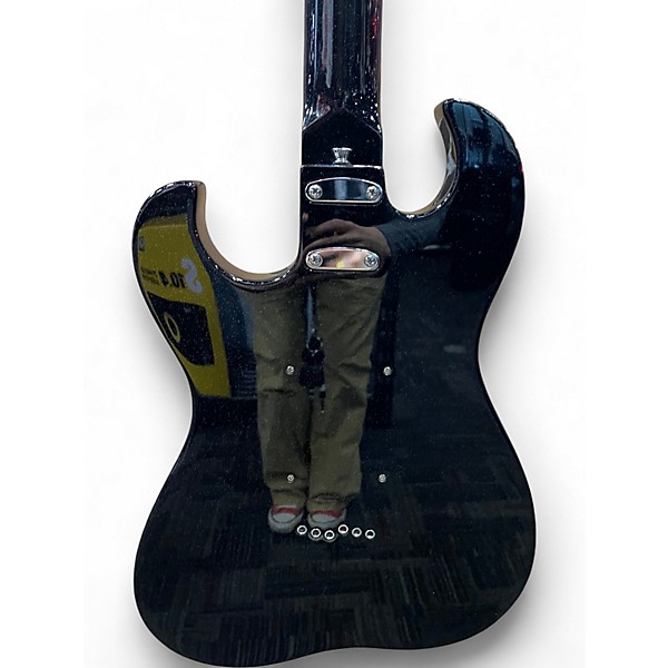 Used Silvertone 1449 SERIES BLACK SPARKLE Solid Body Electric Guitar