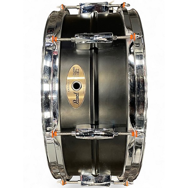 Used Pearl 5.5X14 genuine steel shell black matte  Drum