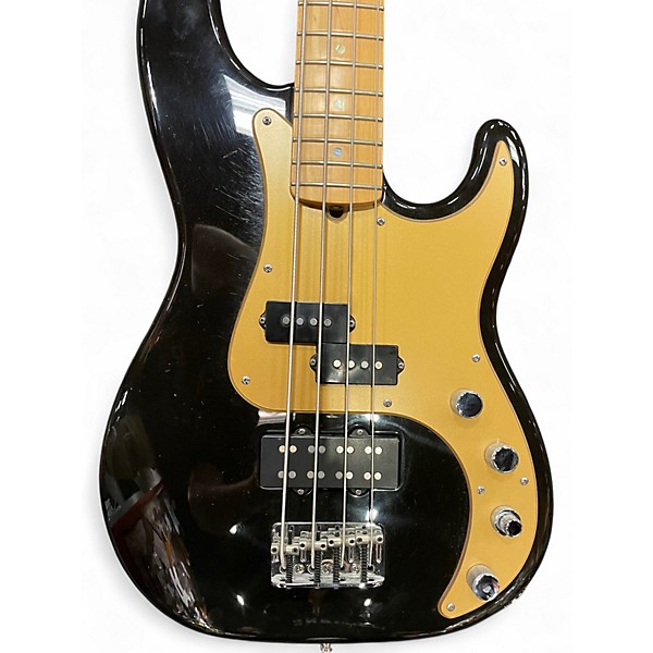 Used 2005 Fender American Deluxe Precision Bass Black and Gold Electric Bass Guitar