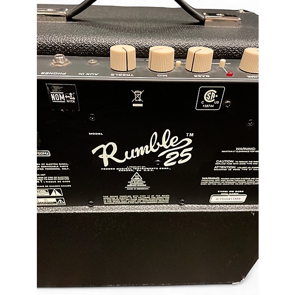 Used Fender Rumble 25 25W 1x8 Bass Combo Amp