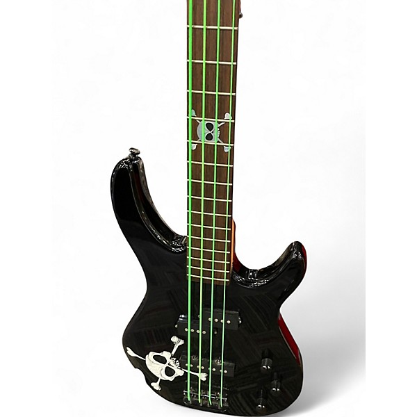 Used Squier MB4 Skull & Crossbones Black Electric Bass Guitar