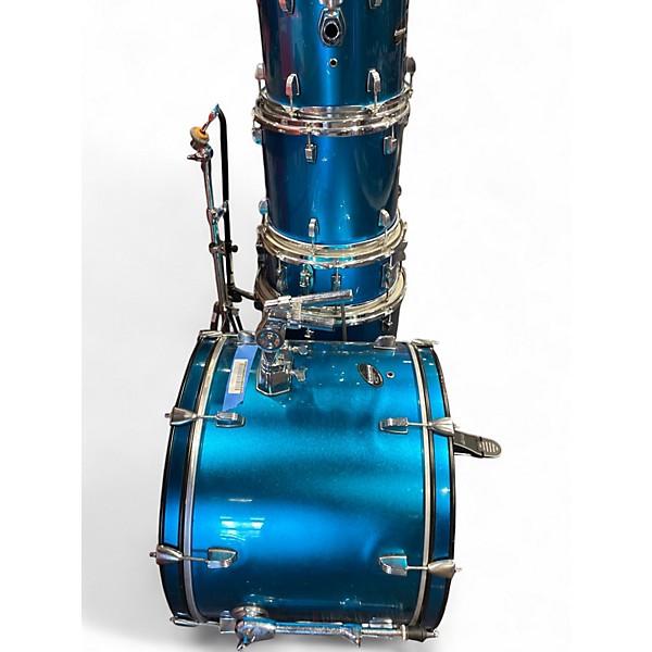 Used Ludwig 5 Piece Accent CS Metallic Aqua Marine Drum Kit
