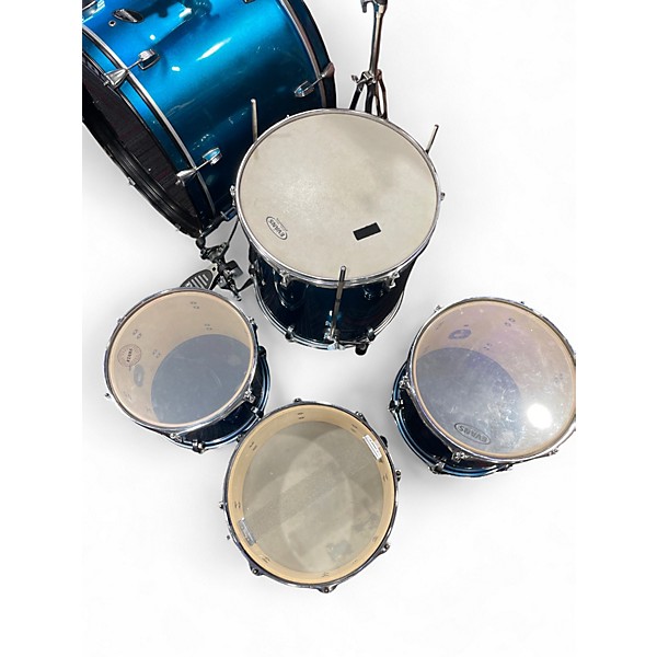 Used Ludwig 5 Piece Accent CS Metallic Aqua Marine Drum Kit