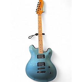 Used Squier Contemporary Active Starcaster Gunmetal Gray Hollow Body Electric Guitar