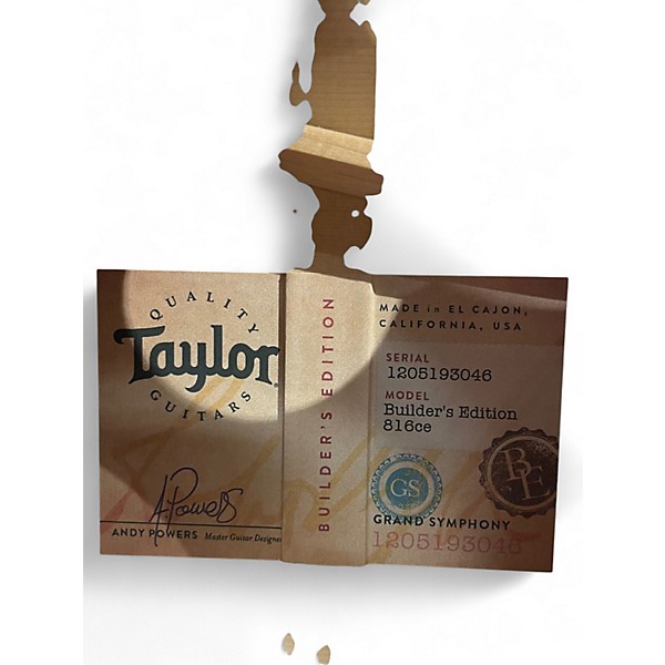 Used Taylor 816CE Natural Acoustic Electric Guitar