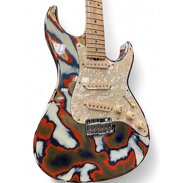 Used Grosh Retro Classic tie dye Solid Body Electric Guitar