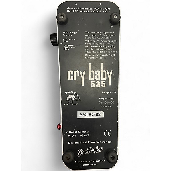 Used Dunlop 535QC Chrome Cry Baby Wah Effect Pedal