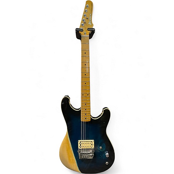 Used 1980s Ibanez ROADSTER II TRANSPARENT BLUE Solid Body Electric Guitar
