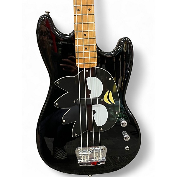 Used Squier BADTZ-MARU BRONCO  Black Electric Bass Guitar