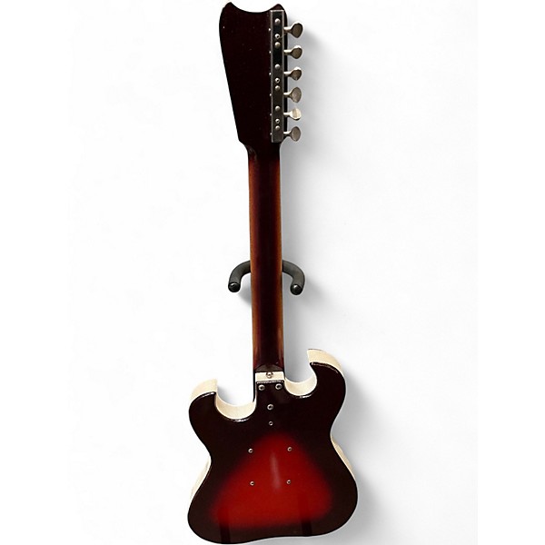 Vintage 1960s Silvertone 1457 Amp In Case Red Solid Body Electric Guitar