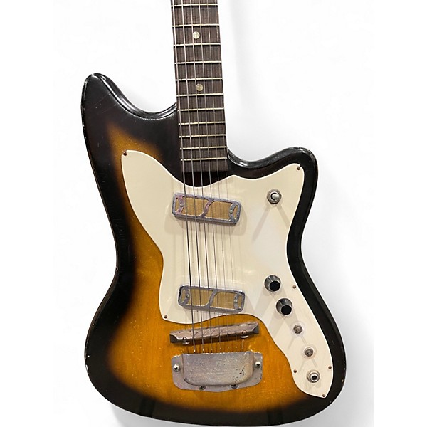 Vintage 1960s Harmony BOBCAT Tobacco Sunburst Solid Body Electric Guitar