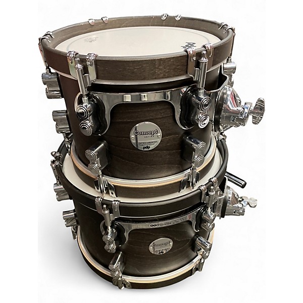 Used PDP by DW 6 Piece Concept Series black stain Drum Kit