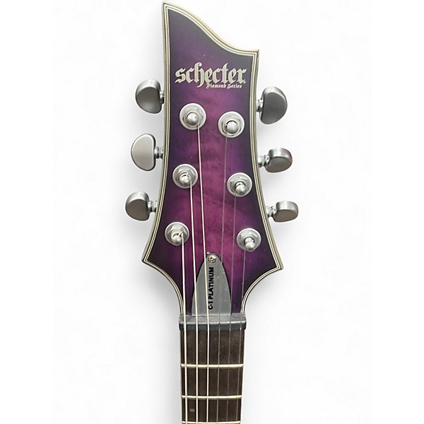 Used Schecter Guitar Research C1 Platinum Satin Purple Solid Body Electric Guitar