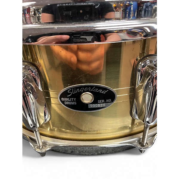 Used Slingerland 14in 10-Lug Brass Snare Drum BRASS Drum