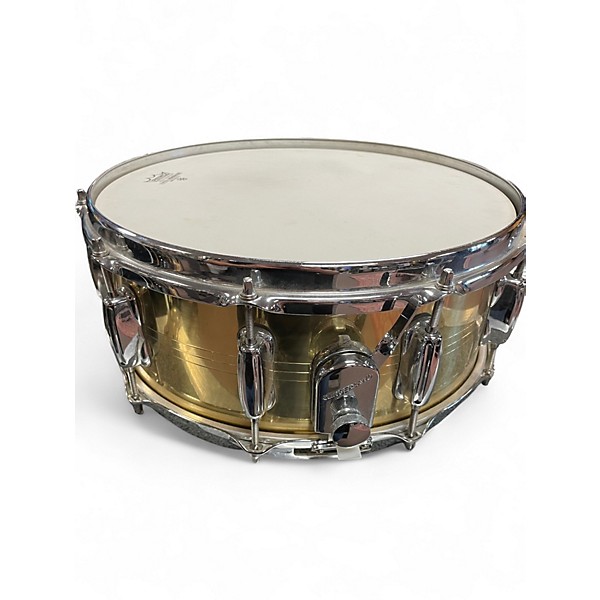 Used Slingerland 14in 10-Lug Brass Snare Drum BRASS Drum