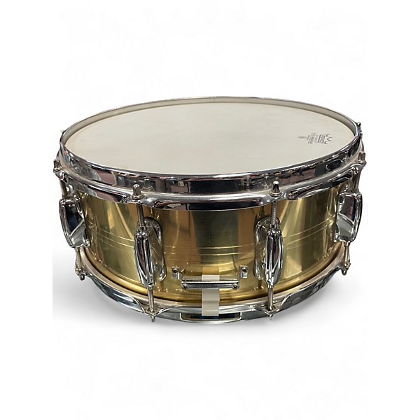 Used Slingerland 14in 10-Lug Brass Snare Drum BRASS Drum