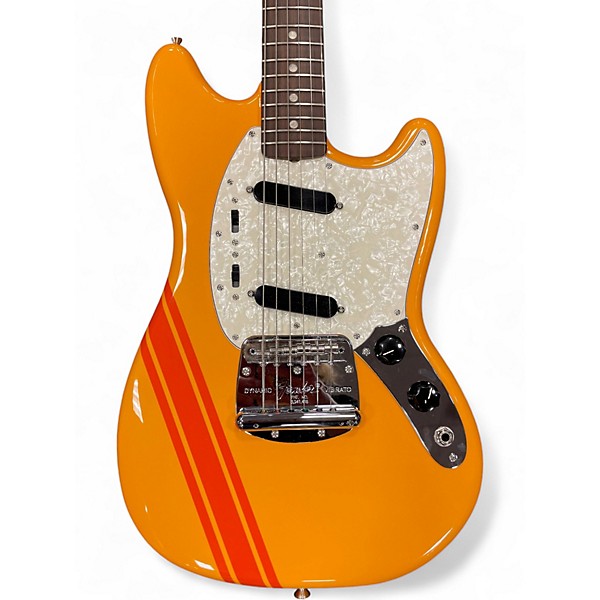 Used Fender Vintera Competition Mustang Orange Solid Body Electric Guitar