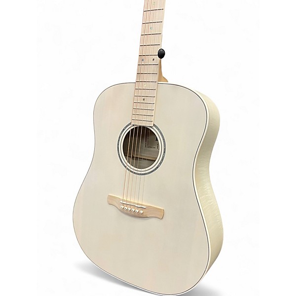 Used Ibanez AAD77M1E White Natural Acoustic Electric Guitar