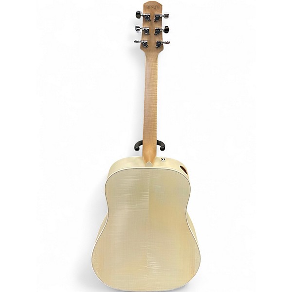 Used Ibanez AAD77M1E White Natural Acoustic Electric Guitar