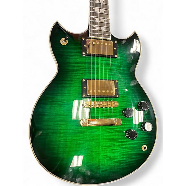 Used Iron Label SEER MODEL Emerald Green Solid Body Electric Guitar