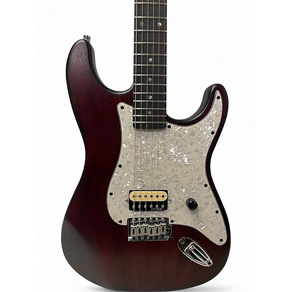 Used Reuter Guitars Humbucker Strat Wine Red Burst Solid Body Electric Guitar